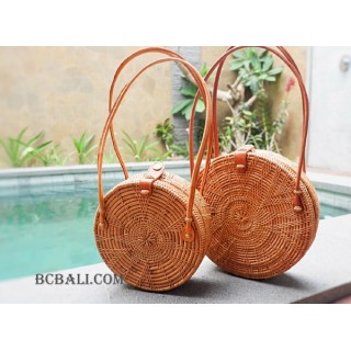 rattan handbag circle star style sets of 2